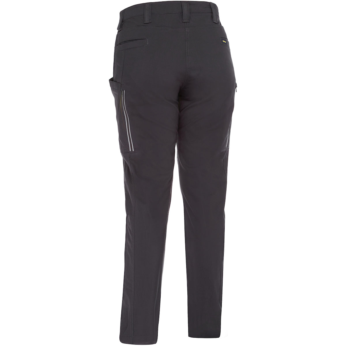 Bisley 411W6150 Women's Stretch Ripstop Vented Work Pants, gray, back, leg vents zipped