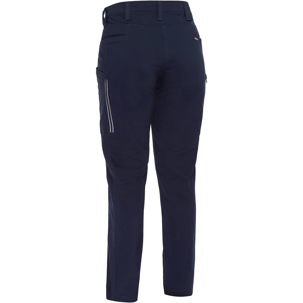 Bisley 411W6150 Women's Stretch Ripstop Vented Work Pants, navy, back, leg vents zipped