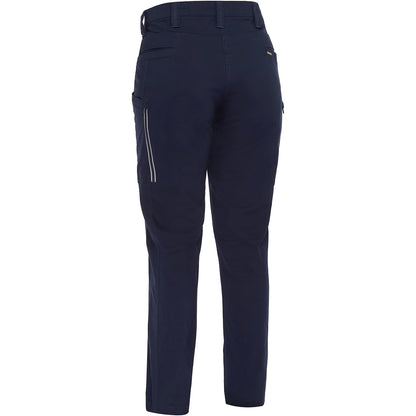 Bisley 411W6150 Women's Stretch Ripstop Vented Work Pants, navy, back, leg vents zipped