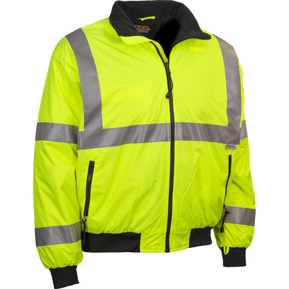 Reflective Apparel 421ST Water-Resistant 3-Seasons Jacket, lime, 3/4 view