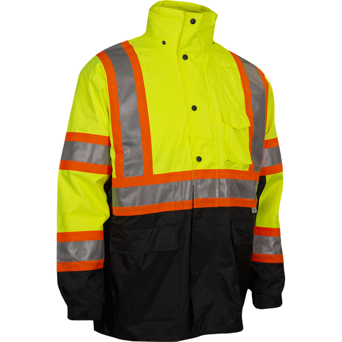24-431CS Systems Gear ANSI Type R Class 3 Waterproof 3-Seasons Parka - Outer Shell - Lime/Black - Three-Quarter