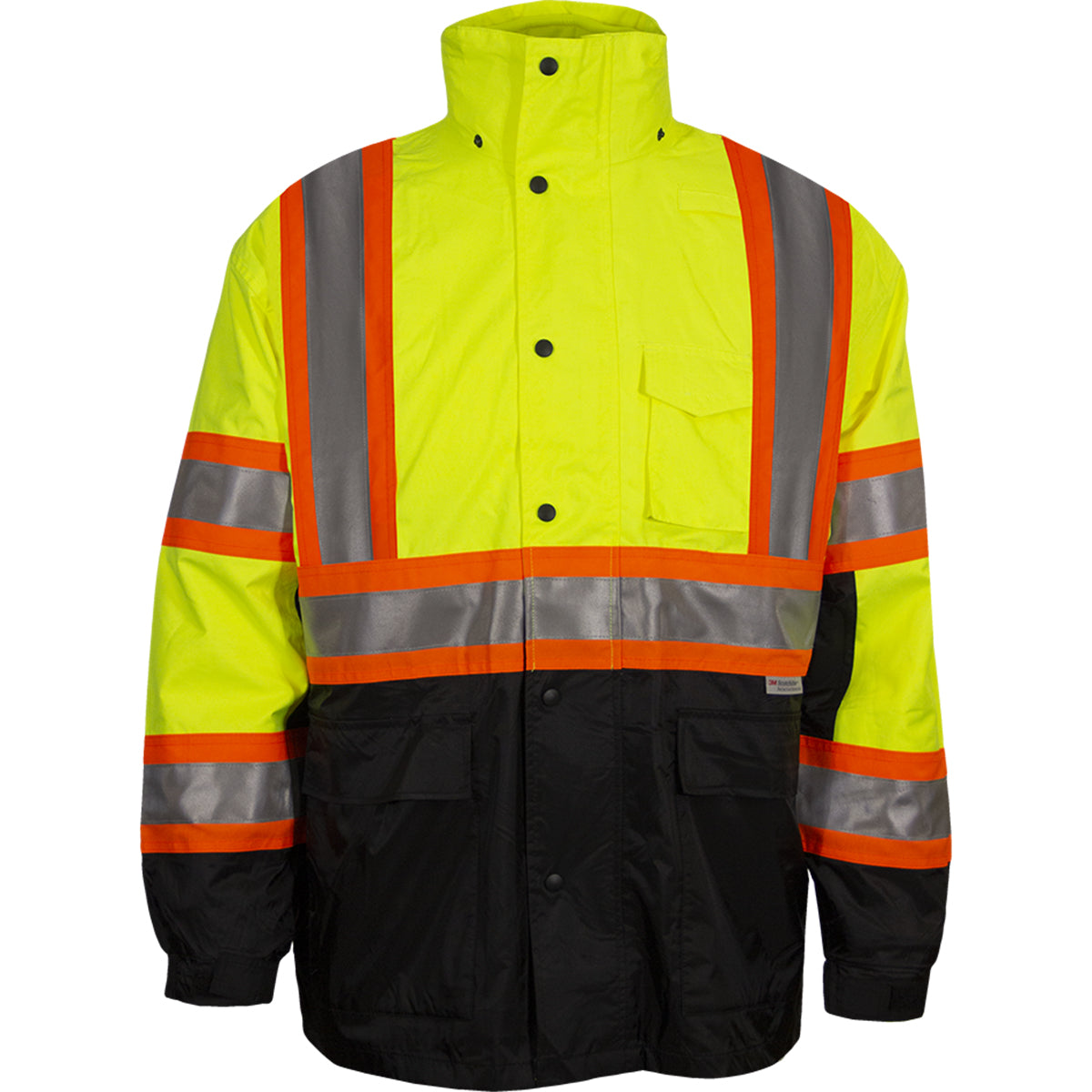 24-431CS Systems Gear ANSI Type R Class 3 Waterproof 3-Seasons Parka - Outer Shell - Lime/Black - Front