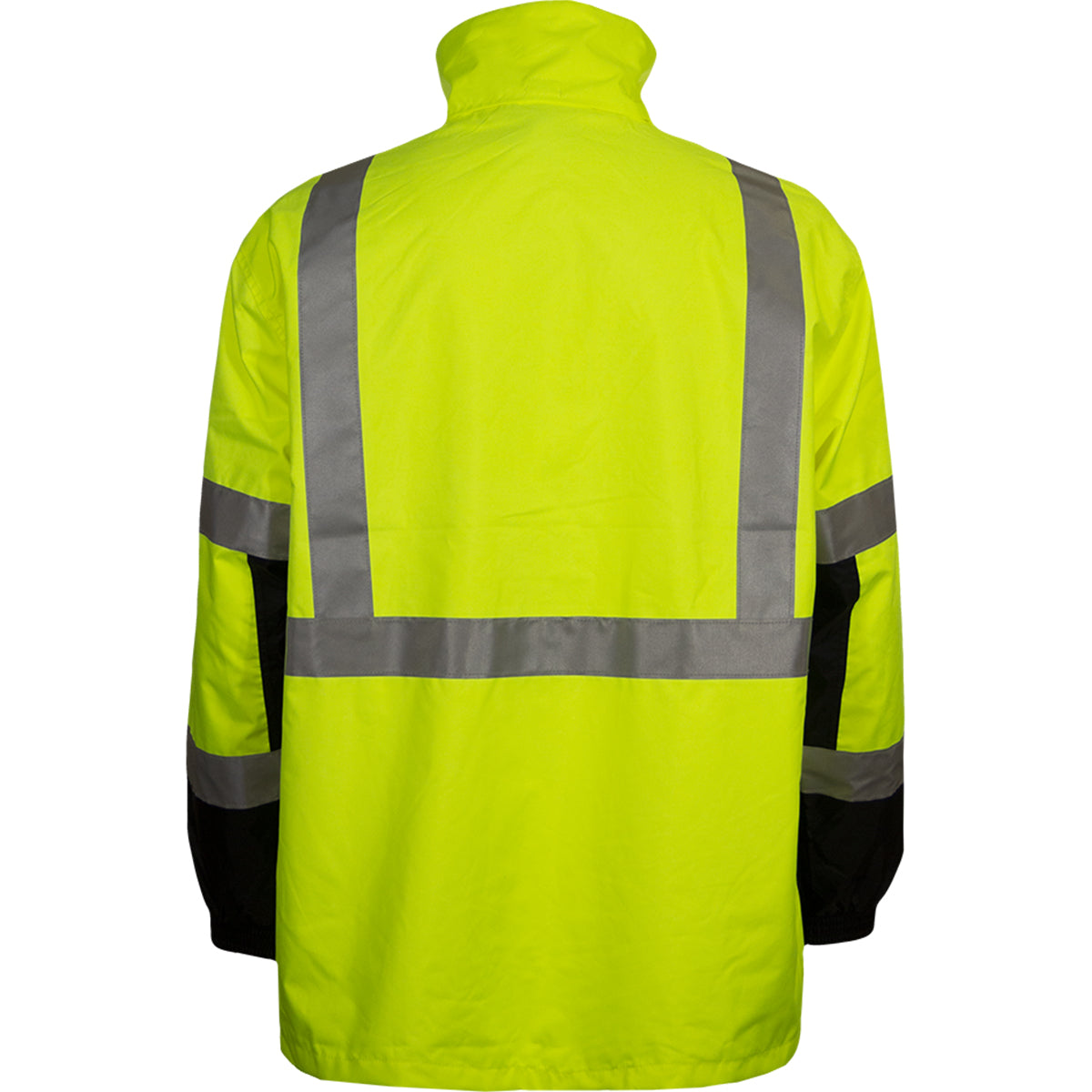 Reflective Apparel 431ST Waterproof 3-Seasons Parka, lime/black, back
