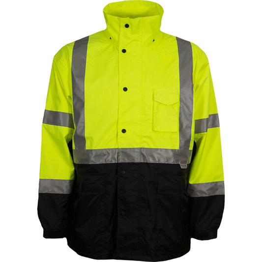 24-431ST Waterproof Parka Shell - Lime/Black - Front