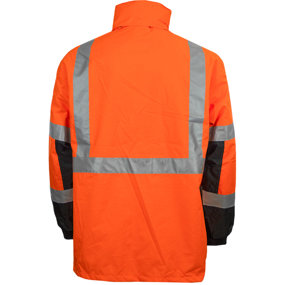 Reflective Apparel 431ST Waterproof 3-Seasons Parka, orange/black, back