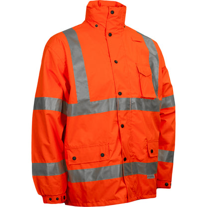 24-431ST Systems Gear ANSI Type R Class 3 Waterproof 3-Seasons Parka - Outer Shell - Orange - Three-Quarter