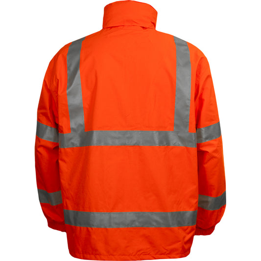 24-431ST Systems Gear ANSI Type R Class 3 Waterproof 3-Seasons Parka - Outer Shell - Orange - Back