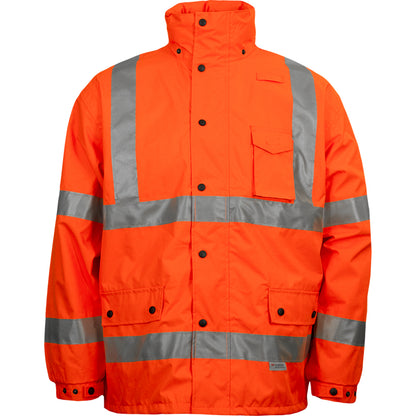 24-431ST Systems Gear ANSI Type R Class 3 Waterproof 3-Seasons Parka - Outer Shell - Orange - Front