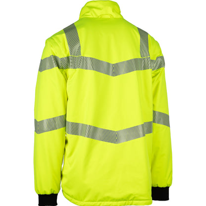 Reflective Apparel 432CT Waterproof and Windproof 3-in-1 Jacket, lime/black, detail