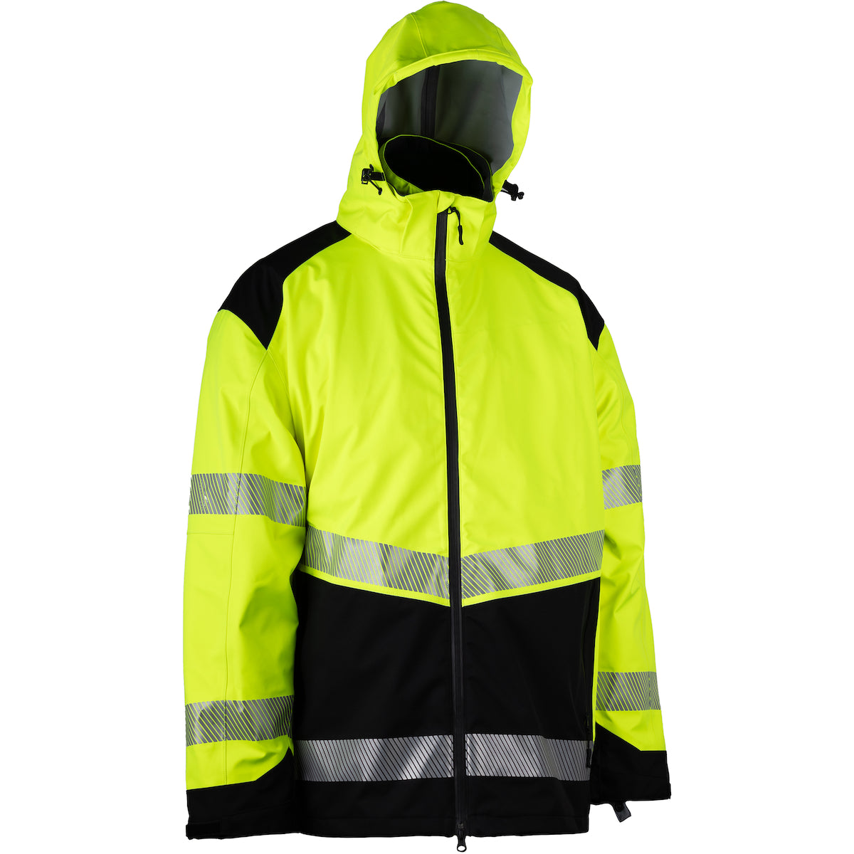 Reflective Apparel 432CT Waterproof and Windproof 3-in-1 Jacket, lime/black, detail