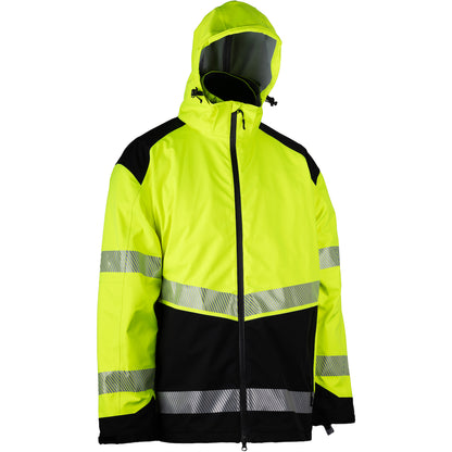 Reflective Apparel 432CT Waterproof and Windproof 3-in-1 Jacket, lime/black, detail