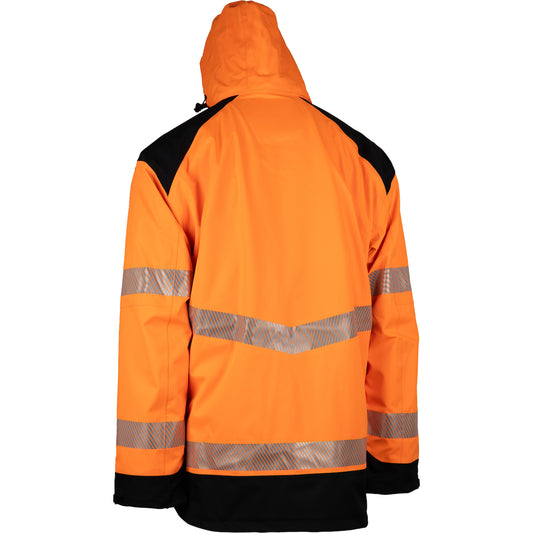 Reflective Apparel 432CT Waterproof and Windproof 3-in-1 Jacket, orange/black, detail