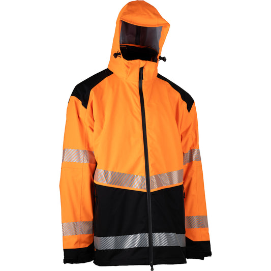 Reflective Apparel 432CT Waterproof and Windproof 3-in-1 Jacket, orange/black, detail