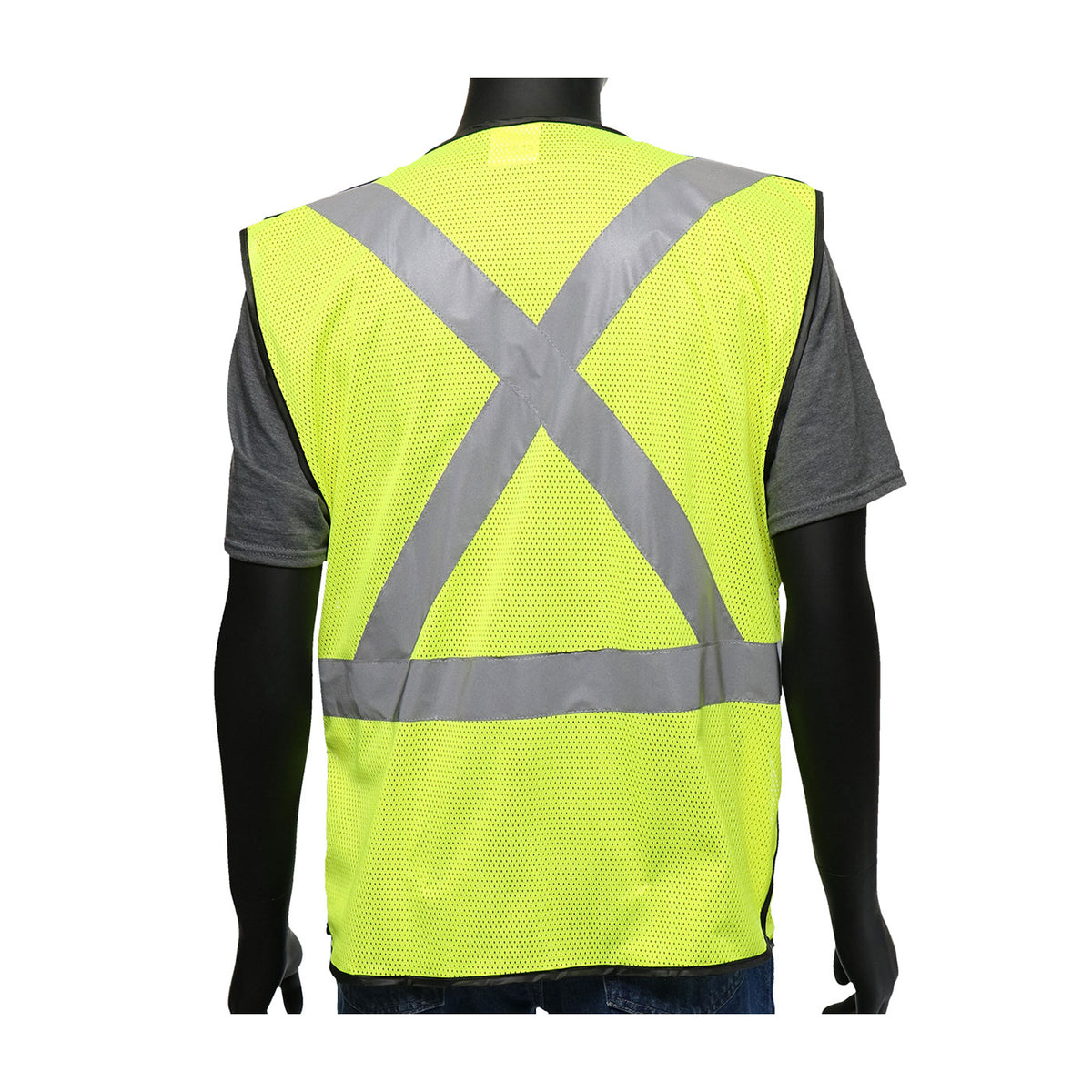 PIP 47200 Class 2 Viz-Up 3-Pocket Mesh Breakaway Vest, Lime, detail