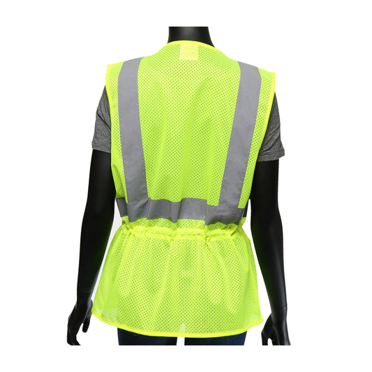 PIP 47207 Class 2 Women's Contoured Mesh Vest, Lime, detail