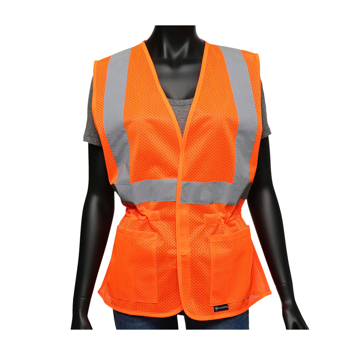 PIP 47208 Class 2 Women's Contoured Mesh Vest, Orange, front