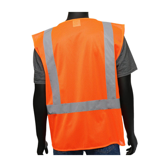 PIP 47210 Class 2 Viz-Up 3-Pocket Mesh Vest, Orange, detail