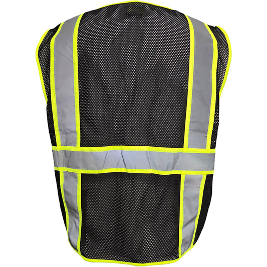 24-500GT Enhanced Visibility Five Pocket Mesh Vest - Black - Back