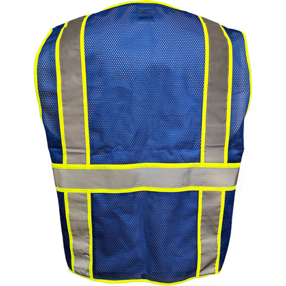 24-500GT Enhanced Visibility Five Pocket Mesh Vest - Royal - Back