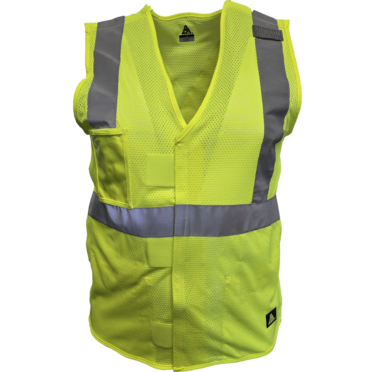 24-502SX ANSI Type R Class 2 Three Pocket Mesh Breakaway Vest - Lime - Front