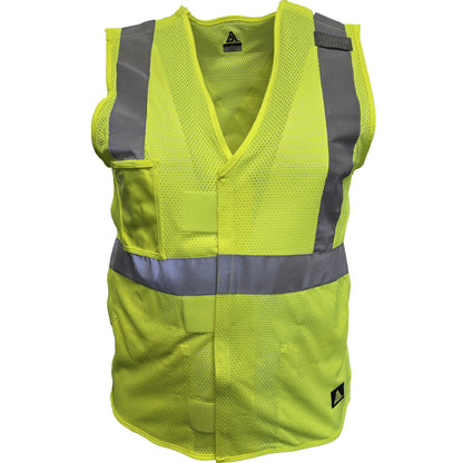 24-502SX ANSI Type R Class 2 Three Pocket Mesh Breakaway Vest - Lime - Front