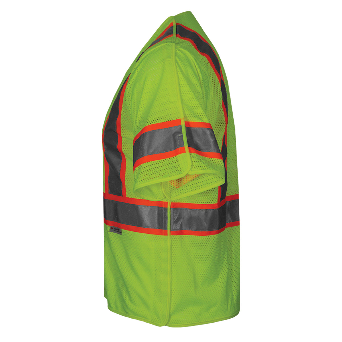 24-504ST ANSI Type R Class 3 Seven Pocket Mesh Breakaway Vest - Lime - Side Left