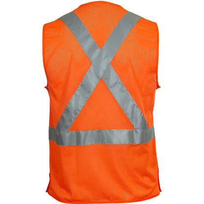 24-508SX ANSI Type R Class 2 Seven Pocket Mesh Breakaway Vest with X-Back
