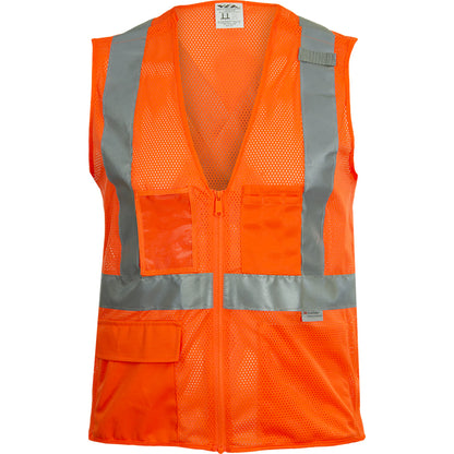 24-508SX ANSI Type R Class 2 Seven Pocket Mesh Breakaway Vest with X-Back