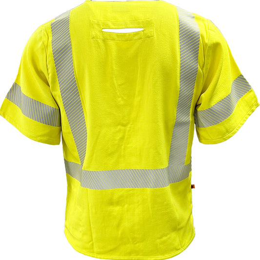 24-510FRGS ANSI Type R Class 3 Dual-Certified AR/FR Solid Vest - Lime - Back
