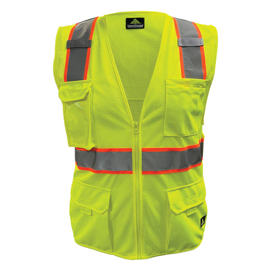Reflective Apparel 515CS Mesh Safety Vest, lime, front