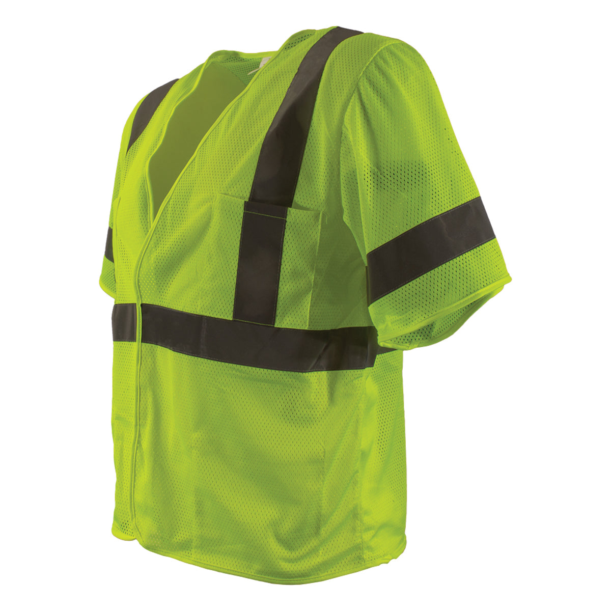 Reflective Apparel 533ET Value Mesh Vest, lime, 3/4 left
