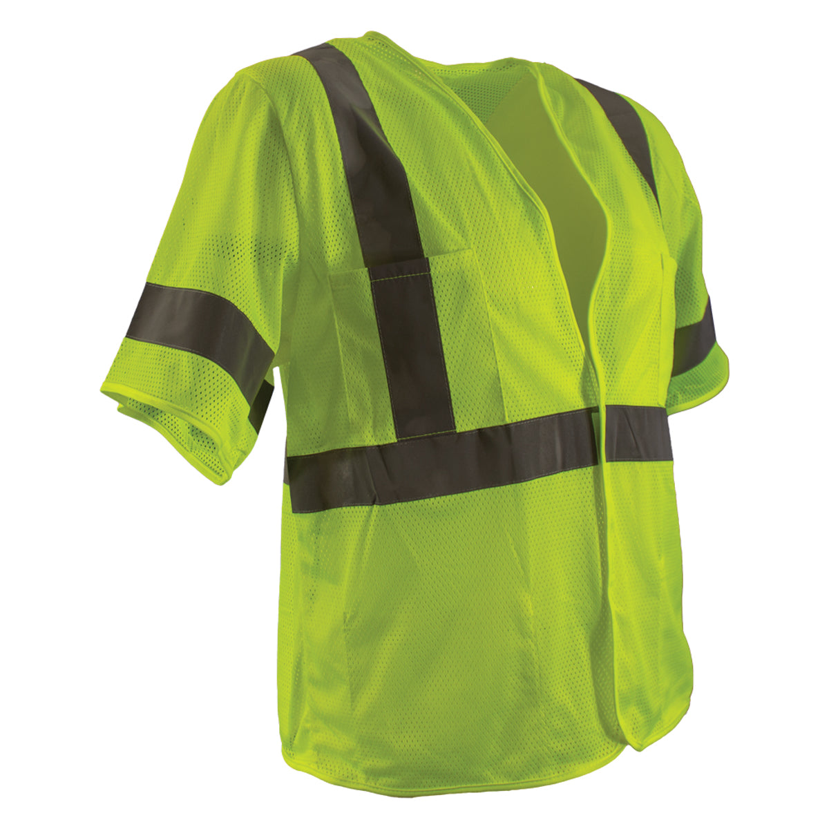 Reflective Apparel 533ET Value Mesh Vest, lime, 3/4 right