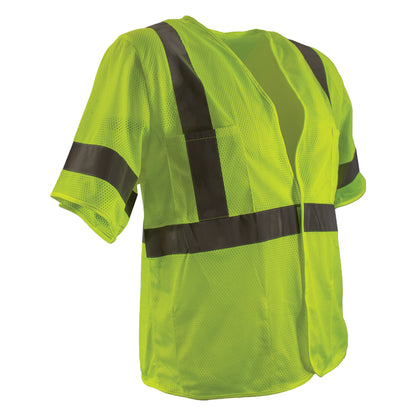 Reflective Apparel 533ET Value Mesh Vest, lime, 3/4 right