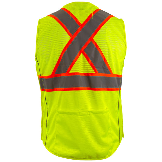24-540GX ANSI Type R Class 2 Women's Breakaway Vest with X-Back - Lime - Back