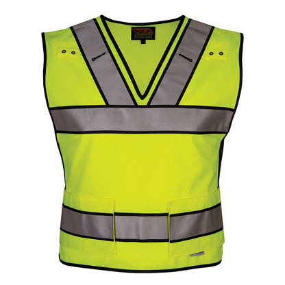 24-549ST ANSI Type P Class 2 Public Safety Breakaway Vest with V-Neck - Lime - Front