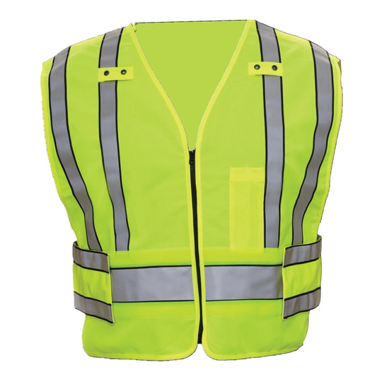 24-551ST ANSI Type P Class 2 Public Safety Tactical Breakaway Vest with V-Neck - Lime - Front
