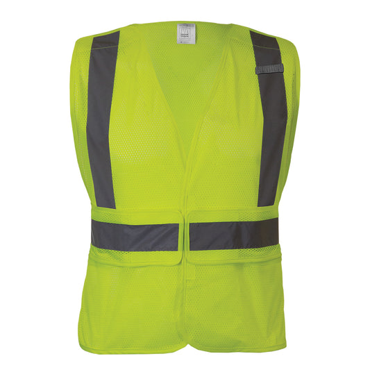 24-572ET ANSI Type R Class 2 Breakaway Mesh Vest - Lime - Front