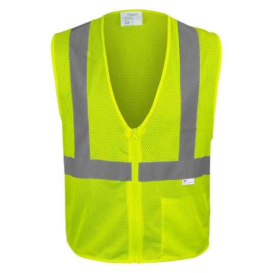 24-581ET ANSI Type R Class 2 Value Mesh Vest - Lime - Front