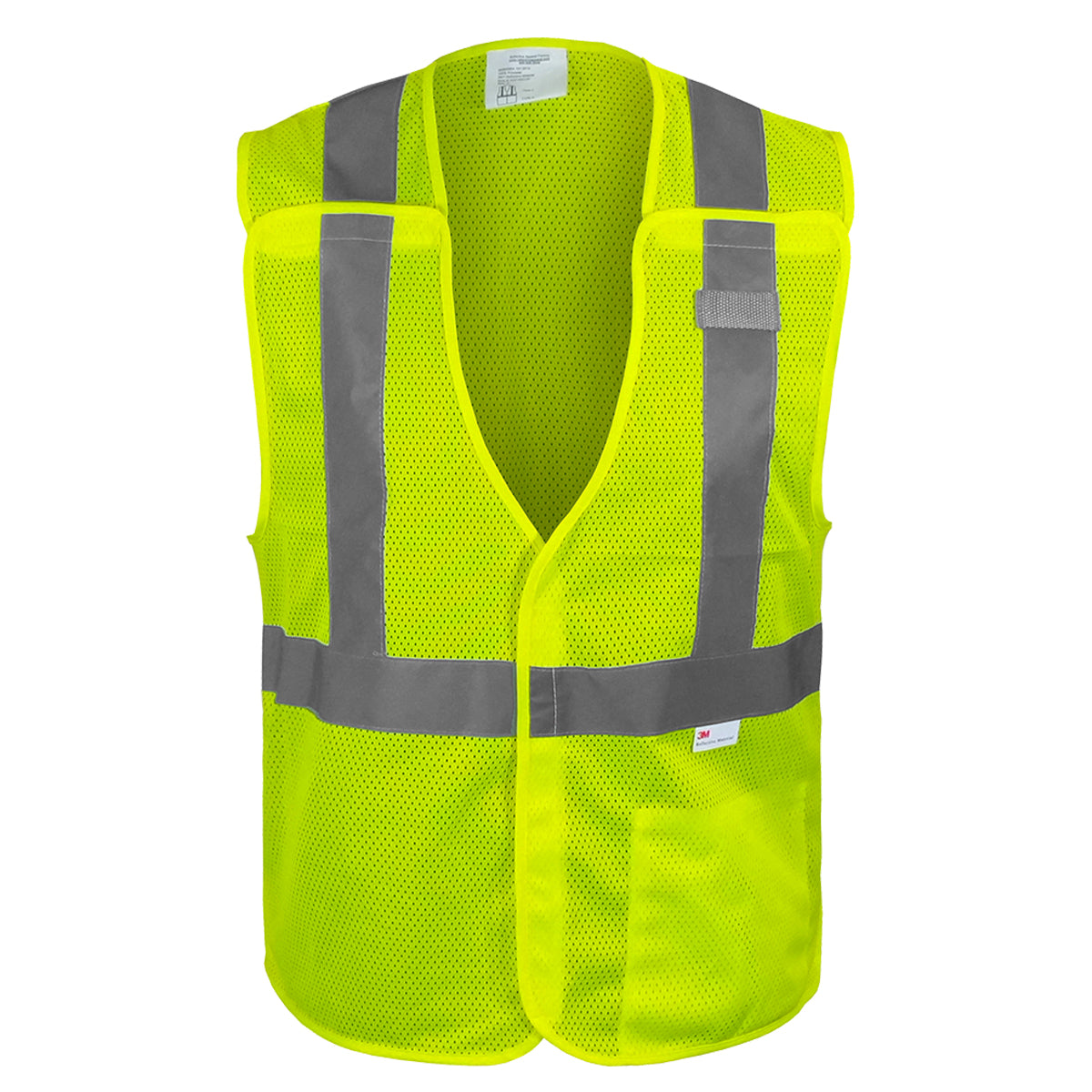 24-582ET ANSI Type R Class 2 Value Breakaway Mesh Vest with Drop Shoulders - Lime - Front