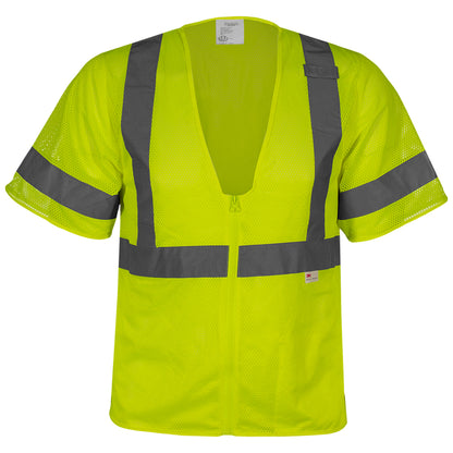 24-583ET ANSI Type R Class 3 Value Mesh Vest - Lime - Front