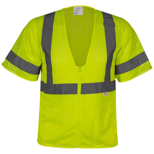 24-583ET ANSI Type R Class 3 Value Mesh Vest - Lime - Front
