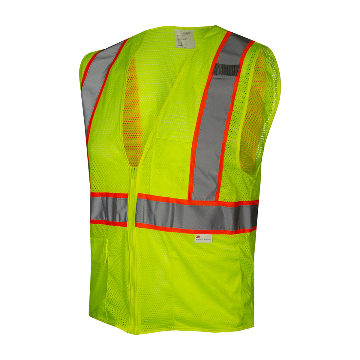 Reflective Apparel 586ET Value Mesh Vest, lime, 3/4 left