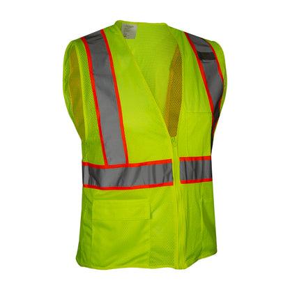 Reflective Apparel 586ET Value Mesh Vest, lime, 3/4 right
