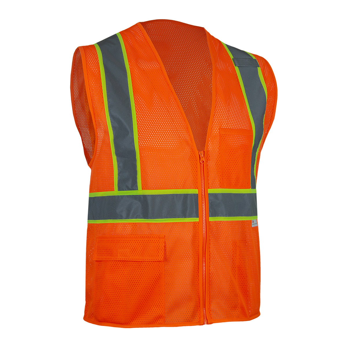 Reflective Apparel 586ET Value Mesh Vest, orange, 3/4 right