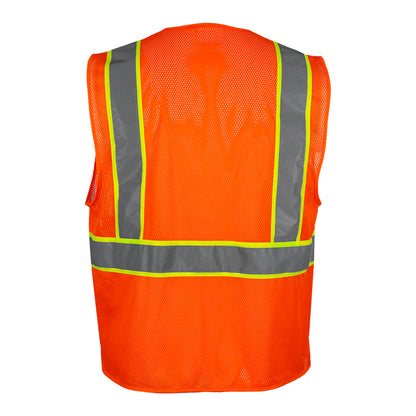 Reflective Apparel 586ET Value Mesh Vest, orange, back