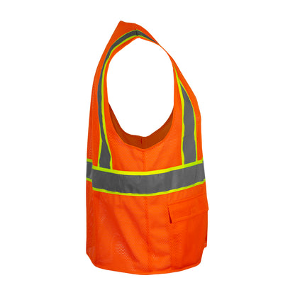 Reflective Apparel 586ET Value Mesh Vest, orange, right side
