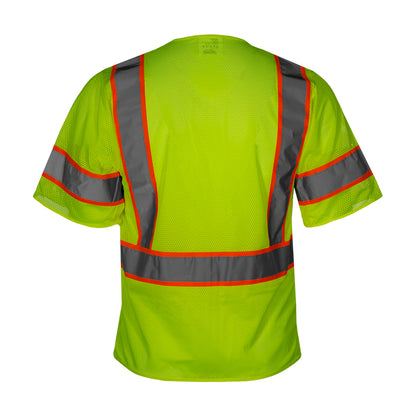 Reflective Apparel 588ET Value Mesh Vest, lime, back