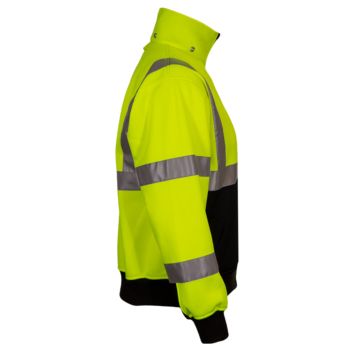 24-602ST ANSI Type R Class 3 Sweatshirt with Removable Hood - Lime/Black - Right Side