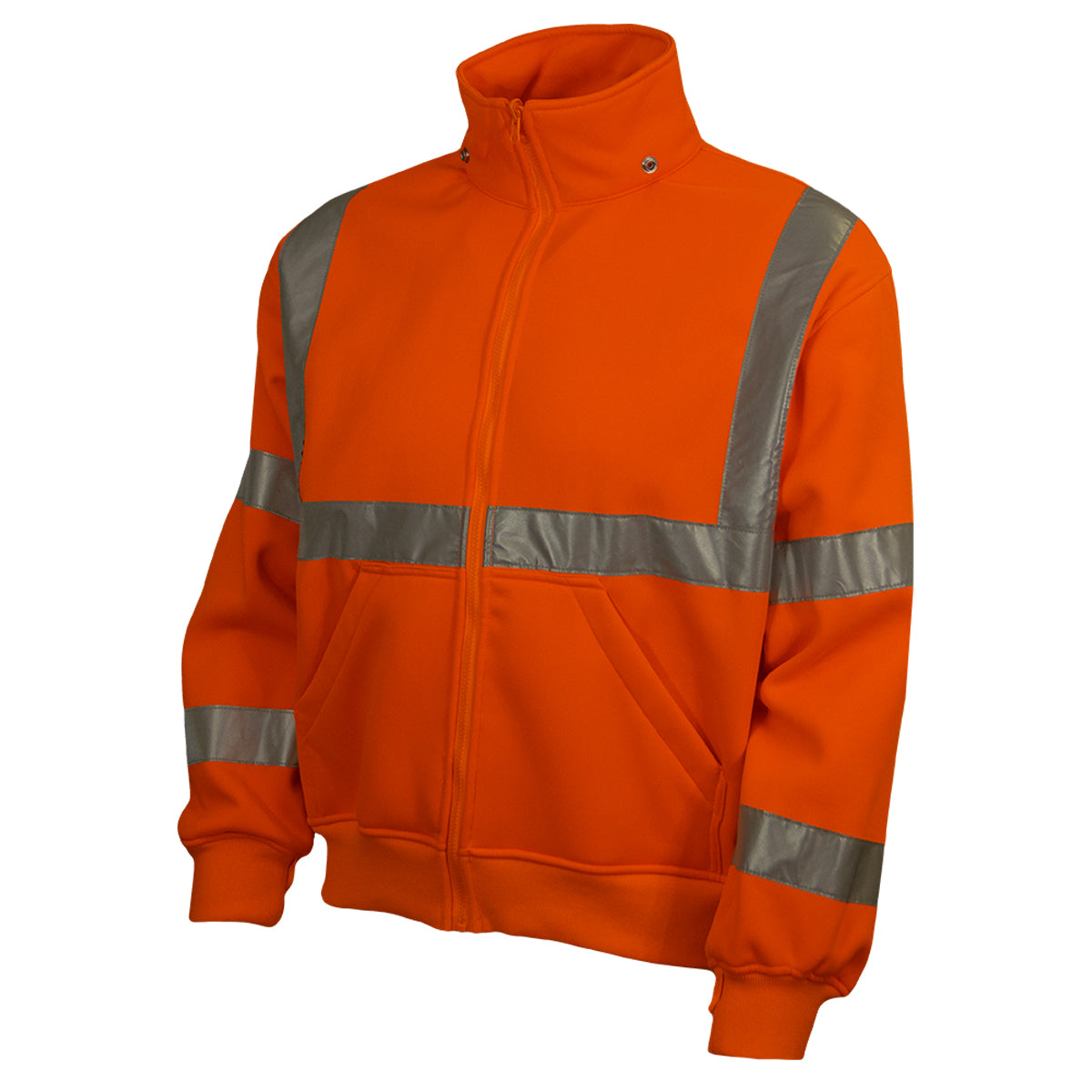 Reflective Apparel 602ST Sweatshirt with Removable Hood, orange, 3/4 left