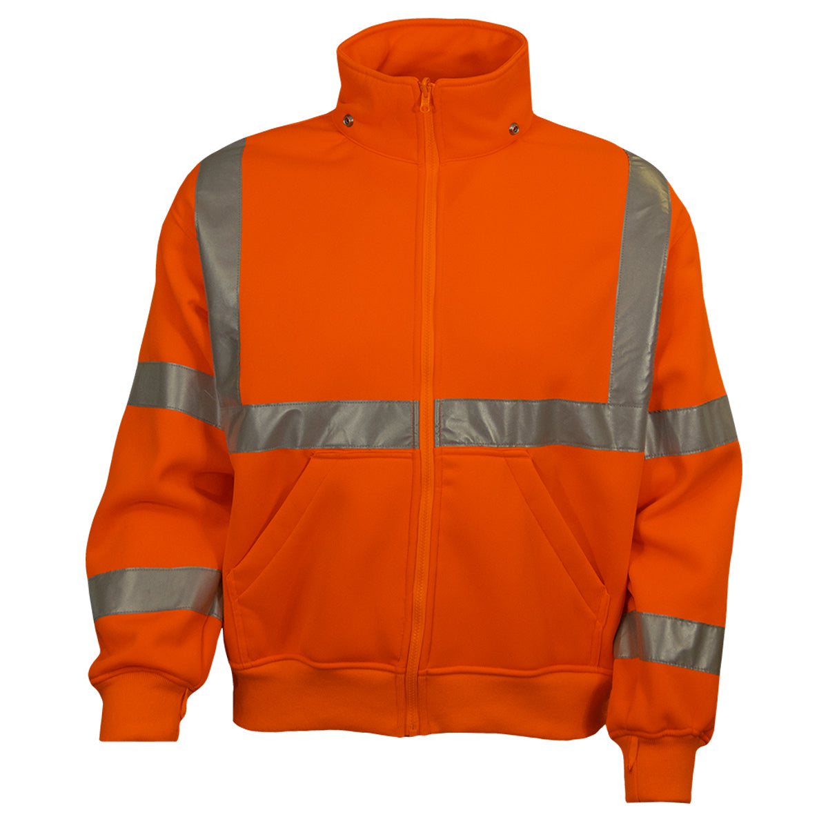 Reflective Apparel 602ST Sweatshirt with Removable Hood, orange, front